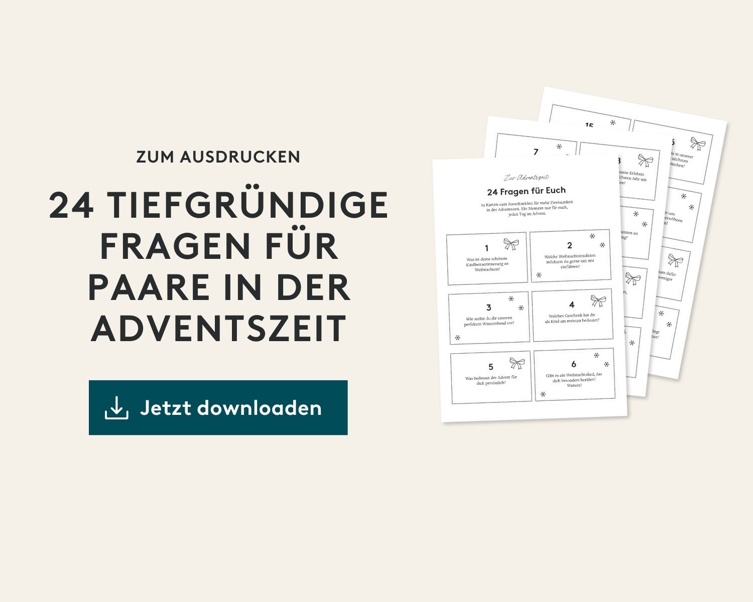 Paar Adventskalender Fragen zum Downlaoden