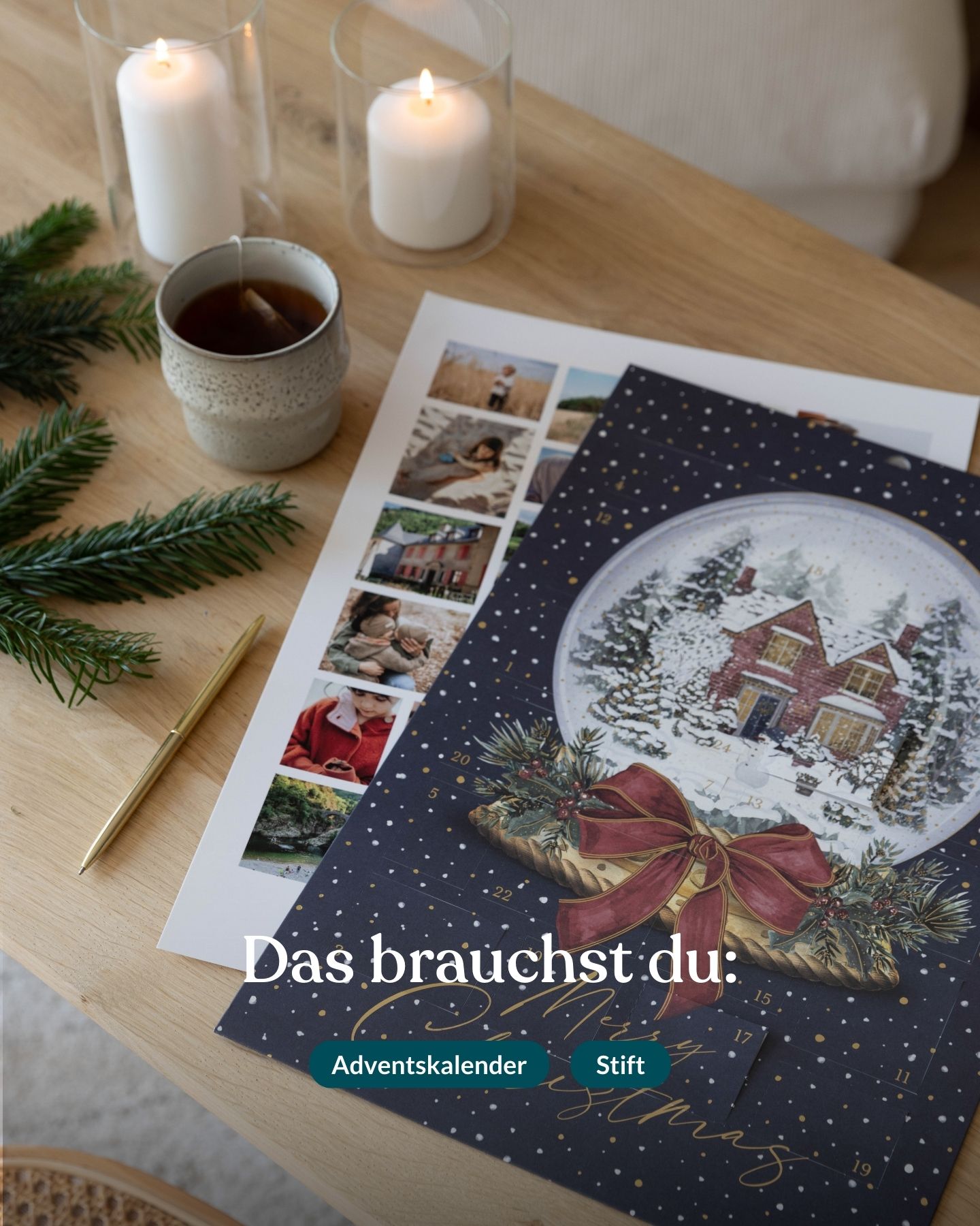 Material für DIY-Foto-Adventskalender