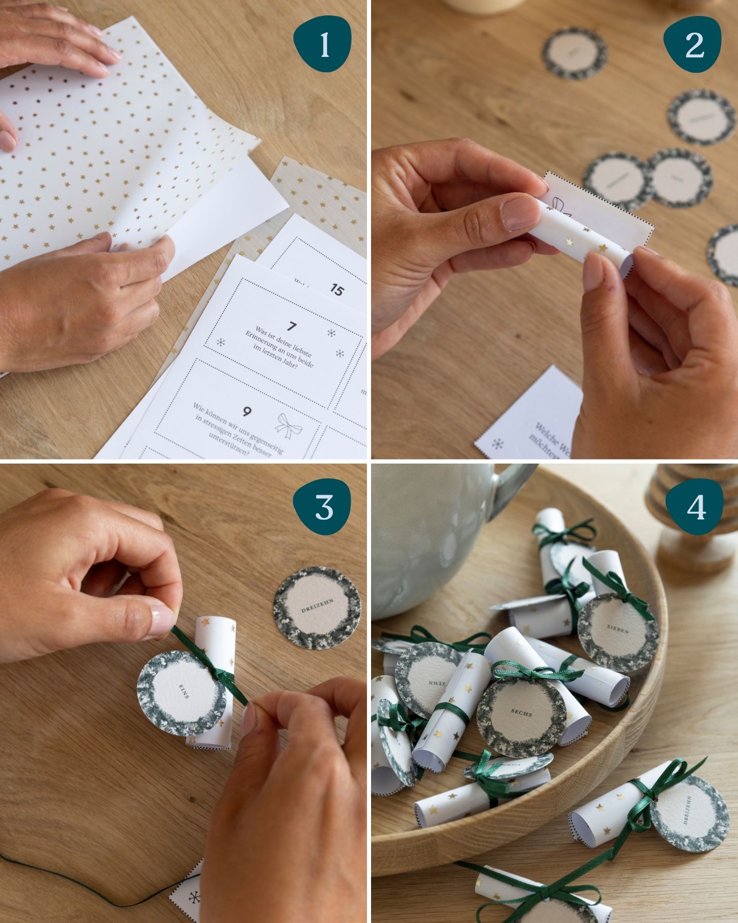 Schritt für Schritt Anleitung für einen selbstgemachten Paar Adventskalender